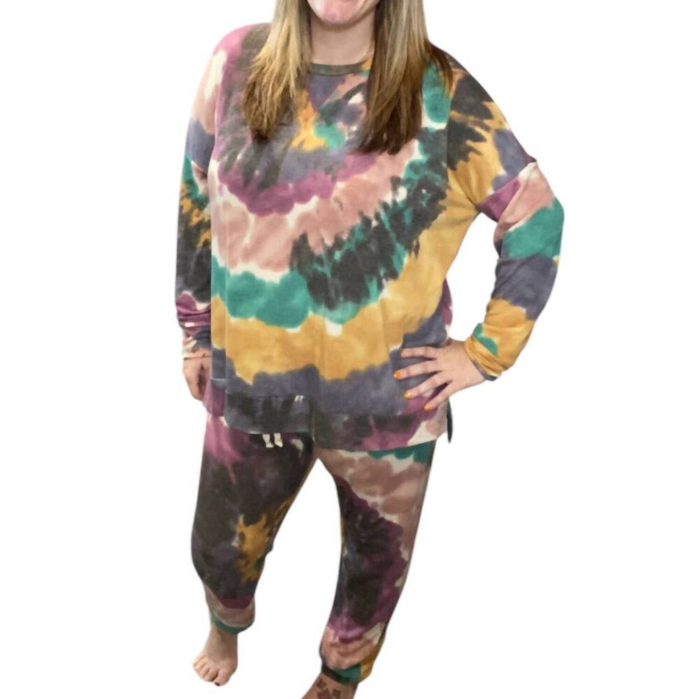 NEW HONEYME tie-dye lounge set in multi color